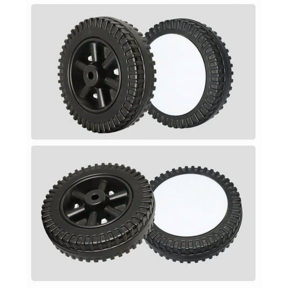 BERTDOMD 2-Pack 6 Inch Replacement Wheels with Protective Covers for Lawn Mower and Gas Grill Cart Accessories, Black