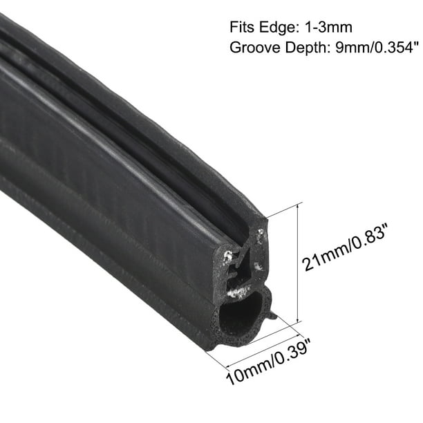 Fits 1-3mm Edge 2M 0.83" Height Trim Seal Top Bulb EPDM Rubber Seal - Walmart.com