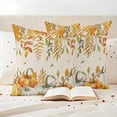 thumbnail image 3 of Orange Fall Outdoor Waterproof Pillow Covers, Thanksgiving Pumpkins Weeping Maple Leaf Decorative Square Throw Pillowcase Sofa Cushion Sham for Patio/Couch/Chair, 26"x26" 2 Pack, 3 of 8