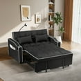 thumbnail image 3 of 1 multifunctional foldable sofa bed in 3 different lengths modern sofa upgraded suede fabric adjustable backrest with USB port ashtray and rotating telephone stand, 3 of 10