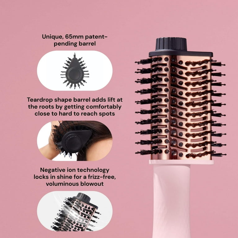 L'ange Hair Titanium Brush Dryer, 65mm 2-in-1 Styling Barrel, 3