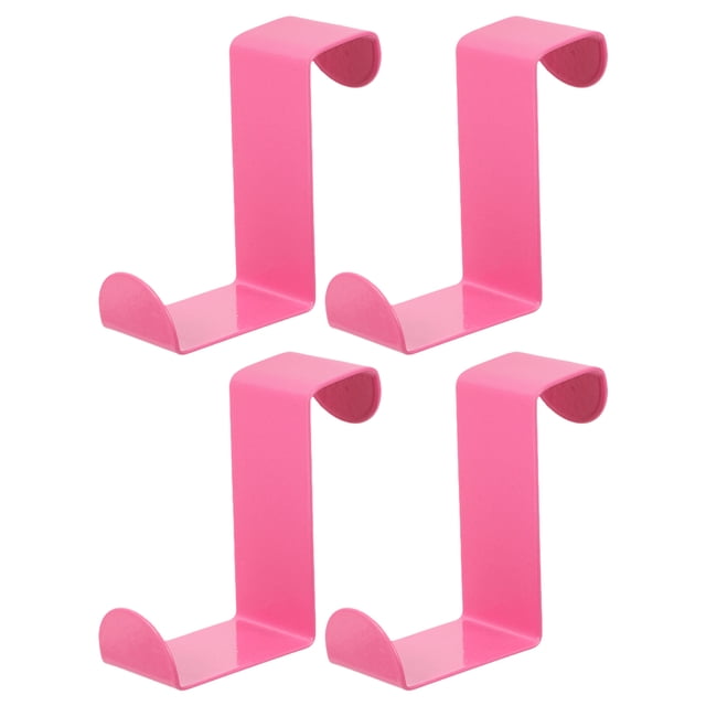 EeaseMX 4 ganchos de acero inoxidable para puerta trasera, multifunción, para ropa familiar y llaves (rosa)