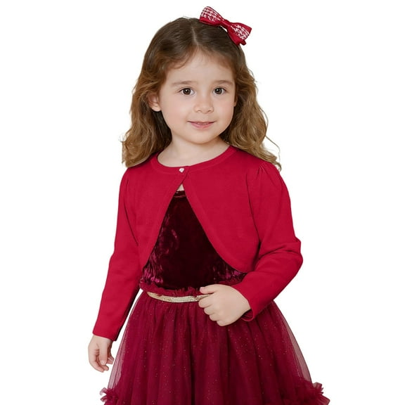 Jackets for Boys,Cardigan Girls Metallic Yarn Button Knit Dressy Open Front Thin Jacket,Coat,Red,8-9 Years