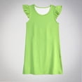 thumbnail image 2 of wmjolc Robes Unies pour Filles pour l'Été 2024 Manches Volantes Robes Décontractées Col Rond Robes d'Été à Volants Midi Robe de Plage 3-12 Ans, 2 of 3