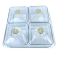 thumbnail image 1 of Plato de frutos secos, plato de caramelos y frutos secos con tapa, caja de almacenamiento de alimentos de lujo, bandeja para servir aperitivos, plato blanco 4 rejillas, 1 of 9