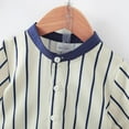thumbnail image 4 of LOVEBAY Toddler Boy Summer Clothes Stripe Print Shirt Short Sleeve Button Down T-Shirt Tops Elastic Waistband Shorts 2PCS Boy Clothes Outfits Set, 4 of 8
