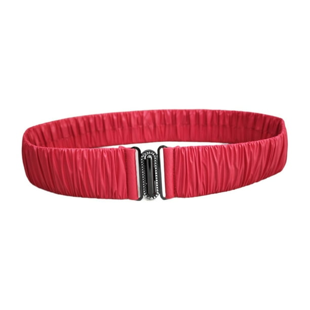 Cinturón elástico para mujer, accesorio de vestir, corsé plisado y arrugado, suéter Rojo