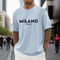 thumbnail image 3 of Milano Italy Letter Graphic Tees for Men 2026 Summer Casual Short Sleeve Crewneck Travel T Shirts, 3 of 4