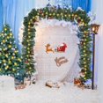 thumbnail image 4 of Guirlande de Noël 5.9 Pieds avec Baies Rouges Pommes de Pin Nœuds, Cheminée à Piles Arbre Décoration de Nouvel An, Décoration de Porte de Vacances Extérieure (avec led), 4 of 8