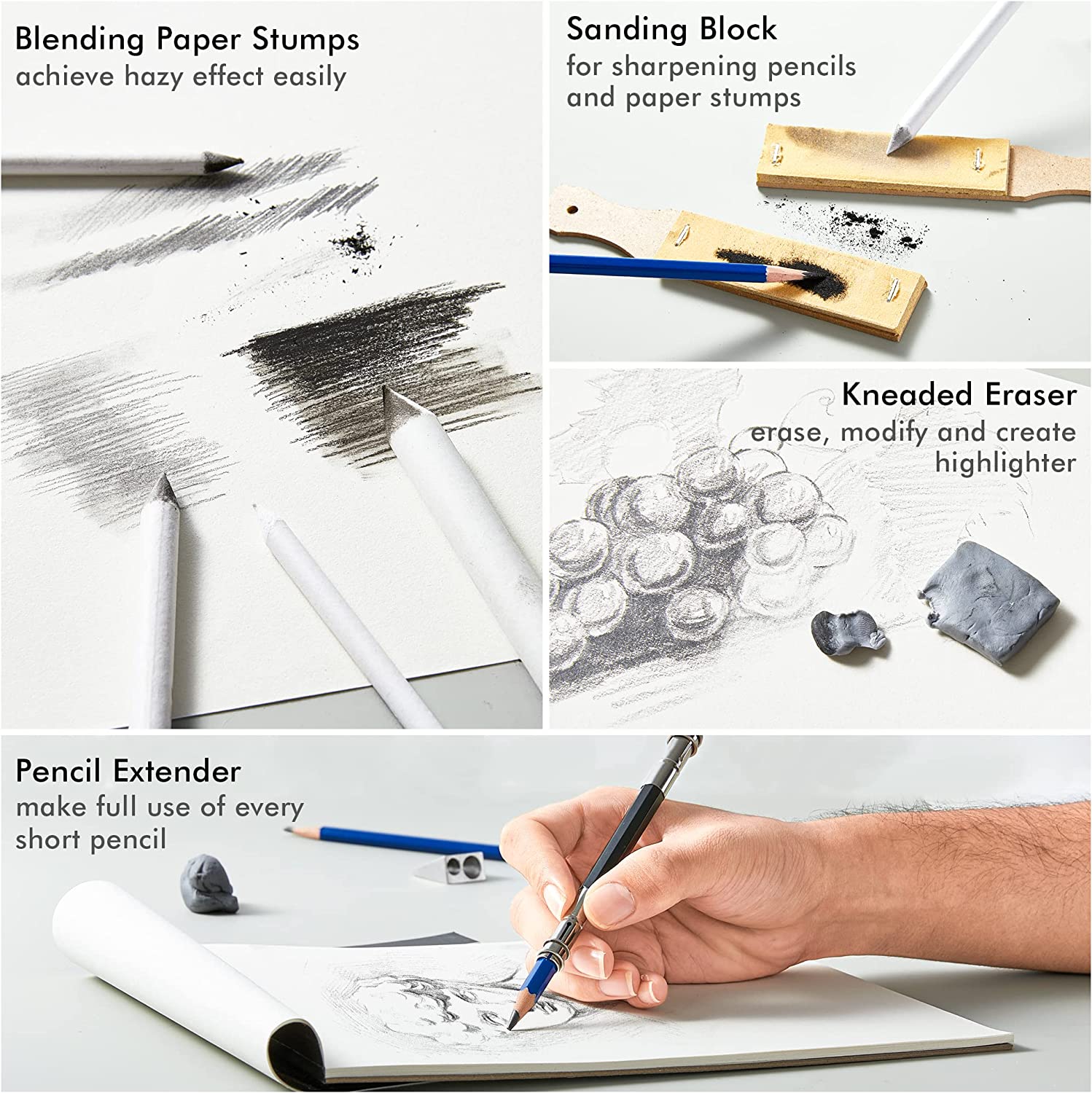 Shuttle Art Professional Sketch Pencil Set, 52 Pieces photo 6
