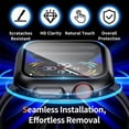 thumbnail image 4 of 2 Pack Tempered Glass Case Cover Compatible for Apple Watch Series 10 / 11 - 42mm, Ultra-Thin Lightweight Scratch-Resistant Cover for iWatch, Clear Black, 4 of 7