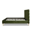 thumbnail image 4 of Stockholm Modern Wavy Headboard Platform Bed, King, Olive Green Performance Velvet, 4 of 6