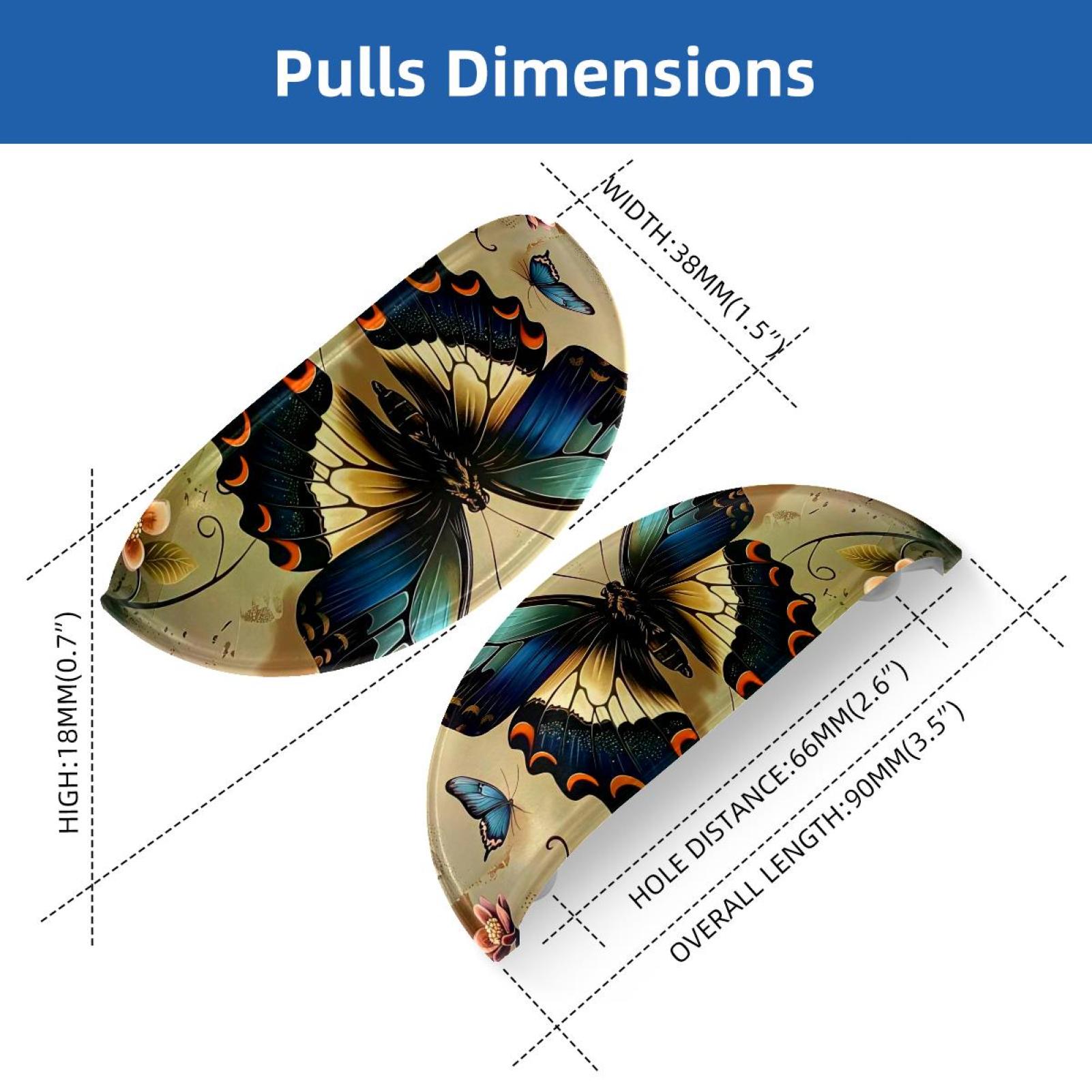 PhooArto 6 Pcs Cup Drawer Pulls, Vintage Butterfly Shell Shape Handles Cabinet Knobs for Dresser Cupboard Closet Wardrobe with Screws