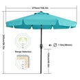 thumbnail image 2 of MASTERCANOPY 9ft Patio Market Umbrella with Valance, Tilt and Crank, Turquoise, 2 of 6