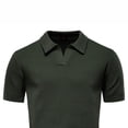 thumbnail image 6 of FRSASU Men's Short Sleeve Knit Polo Shirts Textured Casual Golf Shirt Summer Pullover Collared Tee Army Green, 6 of 7