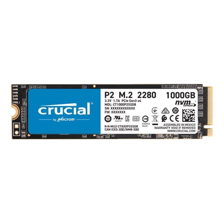 UPC: 0649528823472 | Crucial P2 – SSD – 1 TB – internal – M.2 2280 – PCIe 3.0 x4 (NVMe)