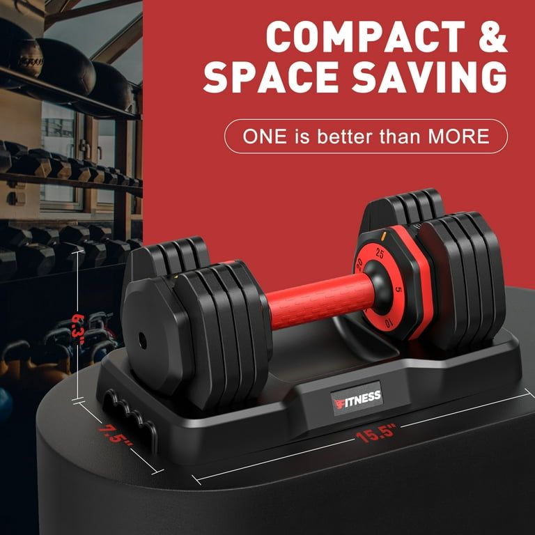 GIKPAL Adjustable Dumbbells 25LB Set of 2, 5-in-1 Fully Adjustable
