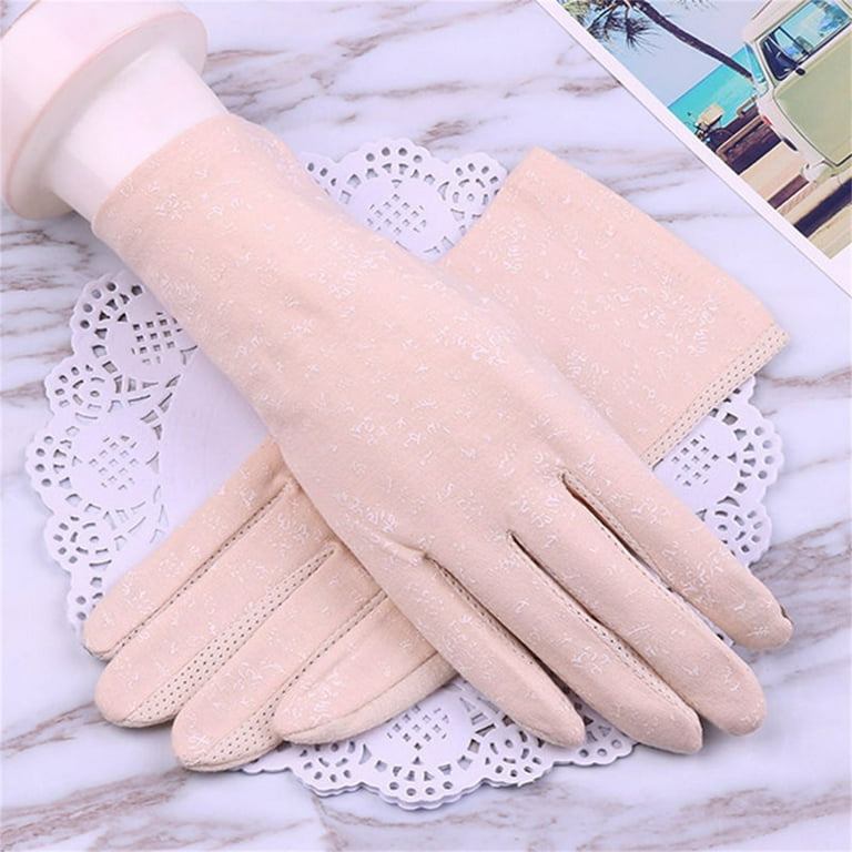 Weikingp Silk Gloves for Women Dress Gloves Women Sun Gloves Cotton Anti  Driving Gloves Floral Breathable Anti Sun Outdoor formal Gloves for Women  Beige One Size Clearance - Walmart.com
