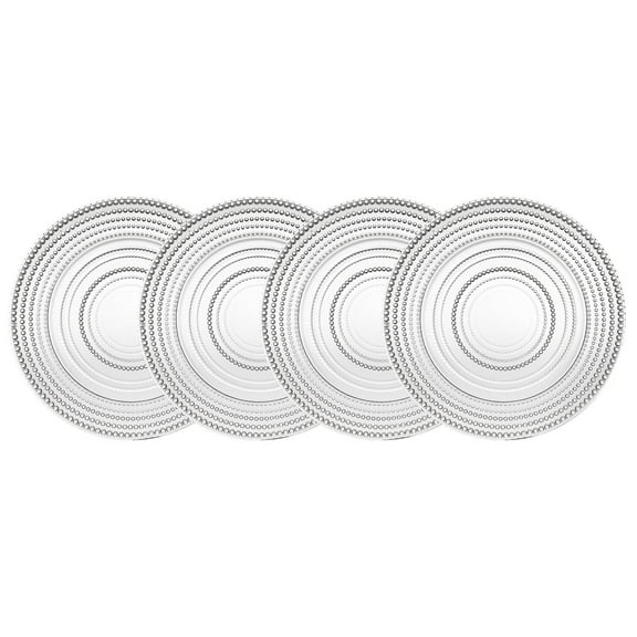 Godinger Glass Dinner Plates, Dinnerware Plate Set - Lumina,10.5", Set of 4