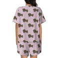 thumbnail image 6 of Rateoe Dachshund Dog Puppy Pattern Women's Short-Sleeved Pajama Set - 2 Piece Soft and Lightweight Sleepwear Set-3X-Large, 6 of 7