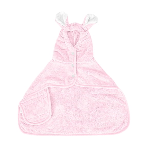 Coral Pet Bathrobe with Hat - Quick-Drying Towel for Dogs & Cats - Adjustable Strap for All Sizes
