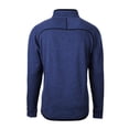 thumbnail image 3 of Men's Cutter & Buck Heather Blue Round Rock Express Mainsail Sweater-Knit Half-Zip Pullover Jacket, 3 of 3