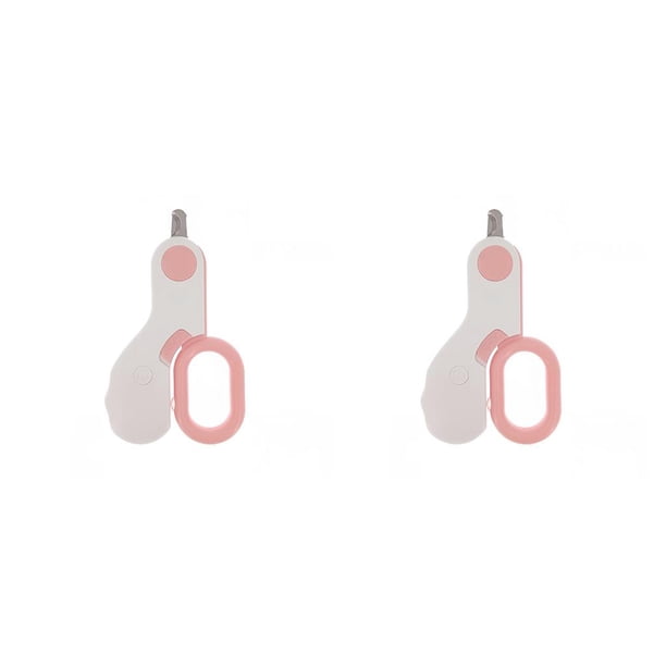 Greeniant Cortaúñas para mascotas, luz LED para perros, gatos, conejos, herramienta de aseo con garra del dedo del pie, tijeras de superficie Rosado 2piezas
