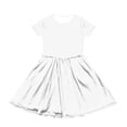 thumbnail image 3 of OIOLOYJM Girls Summer Short Sleeve Dress Cute Flowy Swing Hem Pocket A Line Dress Basic Lightweight Birthday Party Dresses White 12-13 Year, 3 of 4