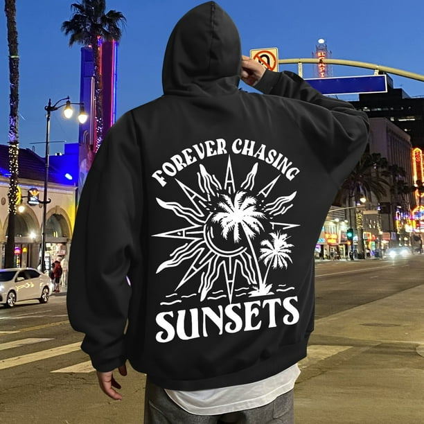MHFRRA Sudadera Informal con Capucha Estampada para Uso Diario Diseño Elegante y Cómodo para Todas Las Estaciones Opción Ideal para Actividades Al Aire Libre Negro