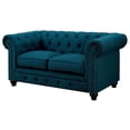 thumbnail image 5 of Miekor Furniture Contemporary Dark Teal Color 1pc Loveseat Button Tufted Couch Rolled Arms Nailhead Trim Leatherette 38507, 5 of 6