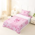 thumbnail image 5 of Erosebridal Pink Cartoon Bowknot Twin Sheet Sets For Girls,Kawaii Butterfly Letter T Initial Bedding 3-Piece, 5 of 6