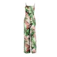 thumbnail image 2 of Seyurigaoka Summer Family Matching One-Piece Suit, Leaf Print Sleeveless Square Neck Backless Mother and Daughter Sling Jumpsuit, 2 of 7