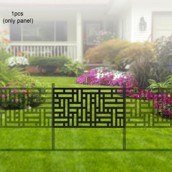 ToppiJoy 60*117*1.8cm Privacy Screen Panel, Decorative Outdoor/Indoor Divider, 0.03" Thickened Steel, Weather-Resistant for Patio, Garden, Living Room(Black)