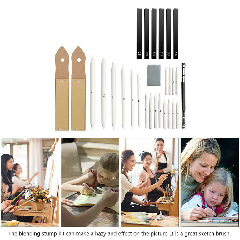 1 Set/28pcs Sketching Painting Blending Stumps Useful Shading Tools for Drawing, Size: 15.8X3cm