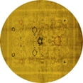 thumbnail image 1 of Ahgly Company Indoor Round Oriental Yellow Industrial Area Rugs, 4' Round, 1 of 4