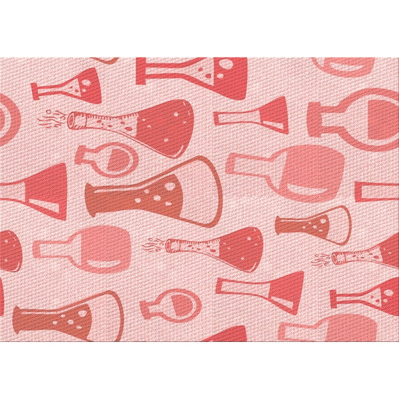 Ahgly Company Machine Washable Indoor Rectangle Transitional Light Red Pink Area Rugs, 2' x 3'