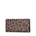 thumbnail image 4 of Time and Tru Women's Alexandra Slim Tab Wallet, Leopard Print, 4 of 5