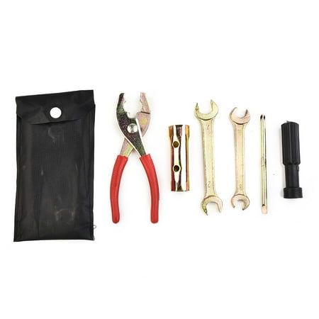 

5Pcs Motorcycle Tool Kit Pliers Wrench Spark Plug Remover With Storage Pocket