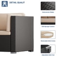 thumbnail image 5 of SOLAURA 5-Piece Outdoor Patio Furniture Sofa Set, Rattan Wicker Sectional Sofa with Ottoman, Glass Coffee Table & Cushions, Outdoor Conversation Set for Backyard, Garden, Porch, Brown, 5 of 9