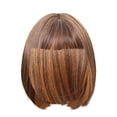 thumbnail image 2 of Easter Short Bob Wig with Air Bangs, Brown Highlights - Pure Desire Straight Hair Bobble Head Ageing New Full Head Set Short Hair Wig Female Brown Pvc Wig St. Patrick'S Day, Wedding, Season, Annive, 2 of 6