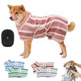 thumbnail image 1 of Quick-Drying Dog Bathrobe,Striped Super Absorbent Quick-Drying Pet Dog Robe with Adjustable Belly Band,Super Soft Full Wrap Dog Towel for Puppies/Medium to Large Dogs After Bath, 1 of 6