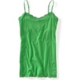 thumbnail image 1 of Aeropostale Womens Solid Classic Lace Cami Tank Top, Verde, Small, 1 of 1