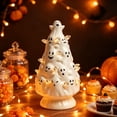 thumbnail image 5 of Cadancy Halloween Decorations Ceramic LED Light Up Ghost Tree Ornament for Mantel Shelf Table Centrepiece Decor Spooky Seasonal Home Decor Night Light Holiday Gift, 5 of 8