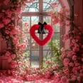 thumbnail image 3 of Guirnalda de corazón para puerta, decoración festiva para pared, ventana, de plástico, para interiores y exteriores, para celebraciones románticas., 3 of 8