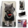 thumbnail image 2 of For Samsung Galaxy S21 Case, Mantto Magnetic PU Leather Phone Case With Hand Rope Strap Cute Pattern Painted Flip Credit/ ID Card Wallet Slots Stand, Cool Cat, 2 of 8