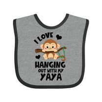 Inktastic Monkey I Love Hanging out with My Yaya Boys or Girls Baby Bib