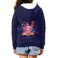 thumbnail image 4 of Chaqlin Magic Star Axolotl Girls Casual Zip Up Hoodie Long Sleeve Lightweight with Pockets Trendy Fall Jacket Teens Size 10-12, 4 of 7