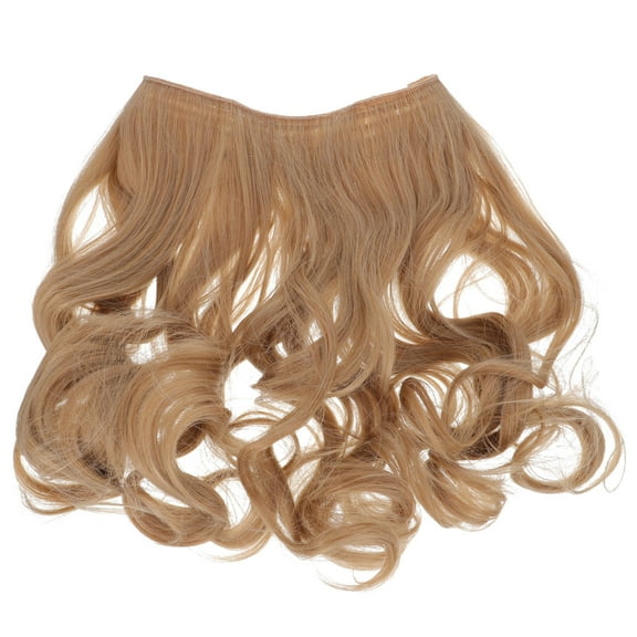 HOOWIFFY Long Hairpiece 1Set Curly Wavy Hair Extensions for Daily Dress Up and Club Light Brown 40x16x0.6in