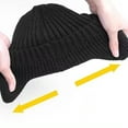 thumbnail image 6 of Winter Hats Unisex Beanie Skiing Cap Hats Earflap Brim Fleece Warm Inside Comfortable 2Pack Gray Black, 6 of 6