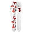 thumbnail image 3 of Mepaouo Christmas Sweatpants for Women Jogger Drawstring High Waist Baggy Sweat Trousers(White,L), 3 of 4